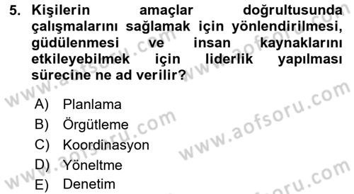 Bina ve Site Yöneticiliği Dersi 2015 - 2016 Yılı (Vize) Ara Sınav Soruları 5. Soru