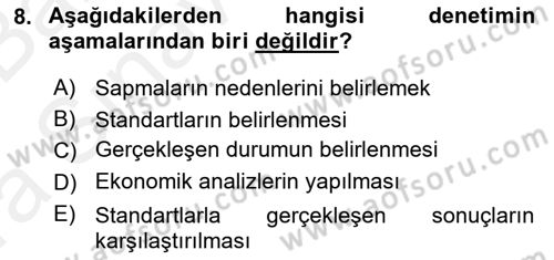 Bina ve Site Yöneticiliği Dersi 2015 - 2016 Yılı (Vize) Ara Sınav Soruları 8. Soru