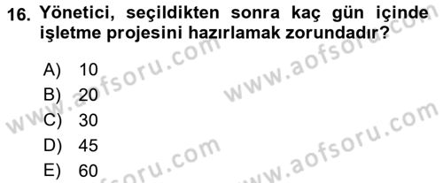 Bina ve Site Yöneticiliği Dersi 2015 - 2016 Yılı (Final) Dönem Sonu Sınav Soruları 16. Soru