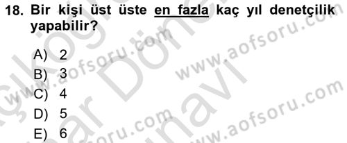 Bina ve Site Yöneticiliği Dersi 2015 - 2016 Yılı (Final) Dönem Sonu Sınav Soruları 18. Soru