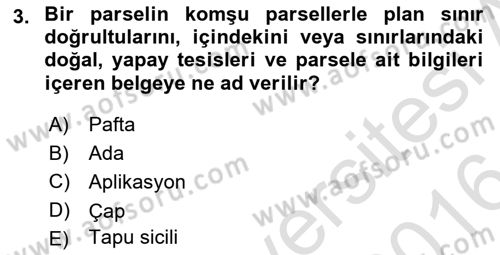 Bina ve Site Yöneticiliği Dersi 2015 - 2016 Yılı (Final) Dönem Sonu Sınav Soruları 3. Soru