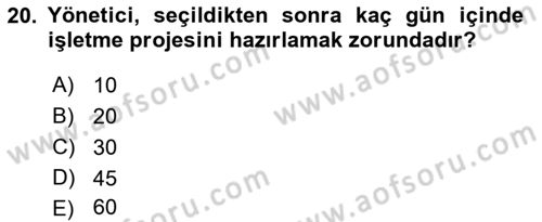 Bina ve Site Yöneticiliği Dersi 2016 - 2017 Yılı 3 Ders Sınav Soruları 20. Soru