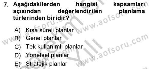 Bina ve Site Yöneticiliği Dersi 2016 - 2017 Yılı 3 Ders Sınav Soruları 7. Soru