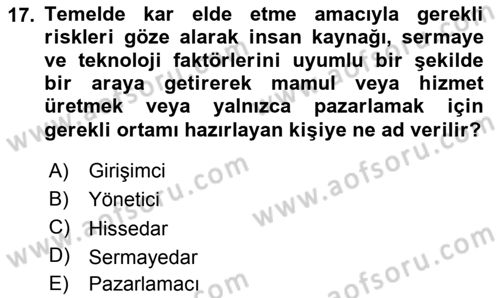 Bina ve Site Yöneticiliği Dersi 2016 - 2017 Yılı (Vize) Ara Sınav Soruları 17. Soru