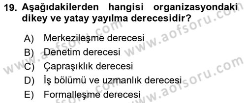 Bina ve Site Yöneticiliği Dersi 2016 - 2017 Yılı (Vize) Ara Sınav Soruları 19. Soru