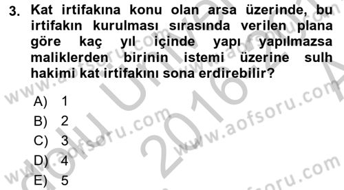 Bina ve Site Yöneticiliği Dersi 2016 - 2017 Yılı (Vize) Ara Sınav Soruları 3. Soru