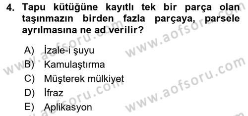 Bina ve Site Yöneticiliği Dersi 2016 - 2017 Yılı (Vize) Ara Sınav Soruları 4. Soru