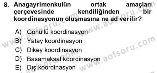 Bina ve Site Yöneticiliği Dersi 2016 - 2017 Yılı (Vize) Ara Sınav Soruları 8. Soru