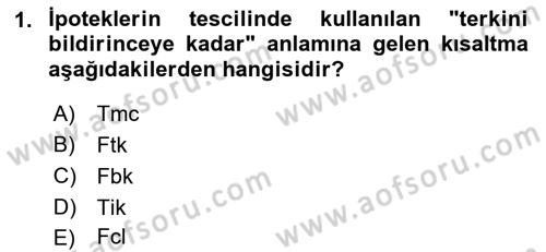 Bina ve Site Yöneticiliği Dersi 2016 - 2017 Yılı (Final) Dönem Sonu Sınav Soruları 1. Soru