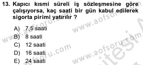 Bina ve Site Yöneticiliği Dersi 2016 - 2017 Yılı (Final) Dönem Sonu Sınav Soruları 13. Soru