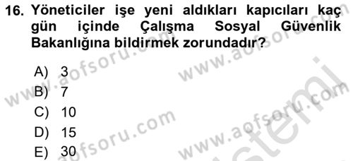 Bina ve Site Yöneticiliği Dersi 2016 - 2017 Yılı (Final) Dönem Sonu Sınav Soruları 16. Soru