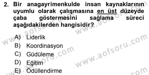 Bina ve Site Yöneticiliği Dersi 2016 - 2017 Yılı (Final) Dönem Sonu Sınav Soruları 2. Soru