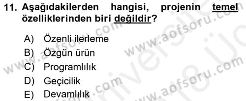 Bina ve Site Yöneticiliği Dersi 2017 - 2018 Yılı 3 Ders Sınav Soruları 11. Soru