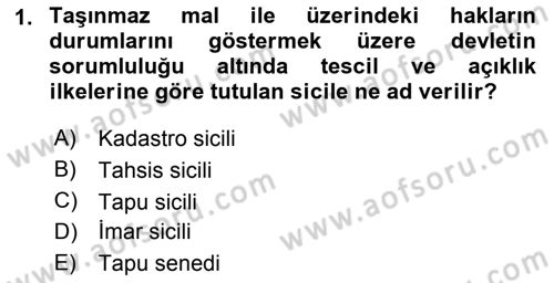 Bina ve Site Yöneticiliği Dersi 2017 - 2018 Yılı (Vize) Ara Sınav Soruları 1. Soru
