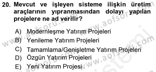 Bina ve Site Yöneticiliği Dersi 2017 - 2018 Yılı (Vize) Ara Sınav Soruları 20. Soru