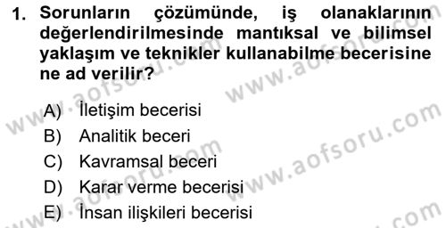 Bina ve Site Yöneticiliği Dersi 2018 - 2019 Yılı 3 Ders Sınav Soruları 1. Soru