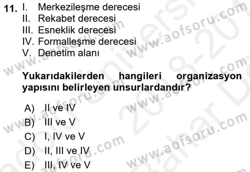 Bina ve Site Yöneticiliği Dersi 2018 - 2019 Yılı (Vize) Ara Sınav Soruları 11. Soru