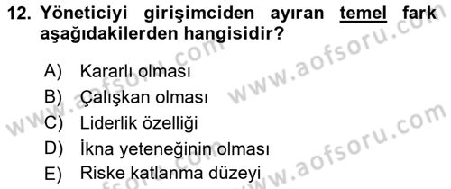 Bina ve Site Yöneticiliği Dersi 2018 - 2019 Yılı (Vize) Ara Sınav Soruları 12. Soru