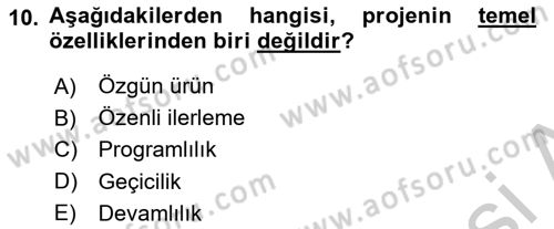 Bina ve Site Yöneticiliği Dersi 2018 - 2019 Yılı Yaz Okulu Sınav Soruları 10. Soru