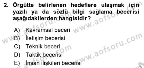 Bina ve Site Yöneticiliği Dersi 2018 - 2019 Yılı Yaz Okulu Sınav Soruları 2. Soru