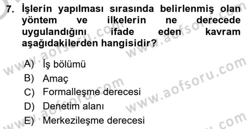 Bina ve Site Yöneticiliği Dersi 2018 - 2019 Yılı Yaz Okulu Sınav Soruları 7. Soru