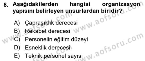 Bina ve Site Yöneticiliği Dersi 2018 - 2019 Yılı Yaz Okulu Sınav Soruları 8. Soru