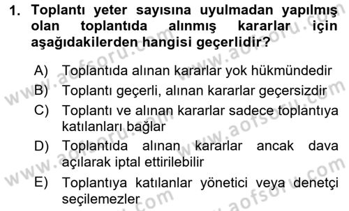 Bina ve Site Yöneticiliği Dersi 2021 - 2022 Yılı (Final) Dönem Sonu Sınav Soruları 1. Soru