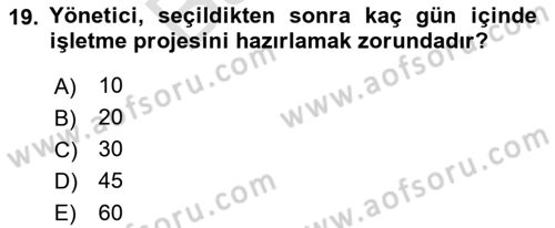 Bina ve Site Yöneticiliği Dersi 2021 - 2022 Yılı (Final) Dönem Sonu Sınav Soruları 19. Soru