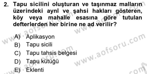 Bina ve Site Yöneticiliği Dersi 2022 - 2023 Yılı Yaz Okulu Sınav Soruları 2. Soru