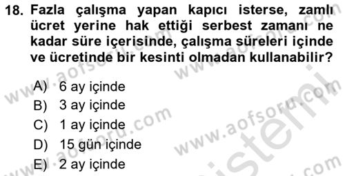 Bina ve Site Yöneticiliği Dersi 2023 - 2024 Yılı Yaz Okulu Sınav Soruları 18. Soru