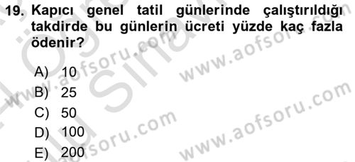 Bina ve Site Yöneticiliği Dersi 2023 - 2024 Yılı Yaz Okulu Sınav Soruları 19. Soru