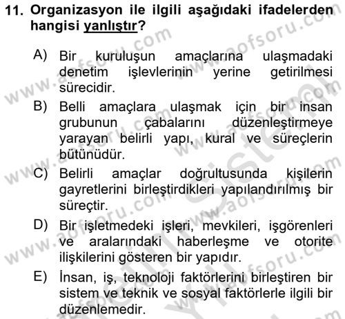 Bina ve Site Yöneticiliği Dersi 2024 - 2025 Yılı (Vize) Ara Sınav Soruları 11. Soru