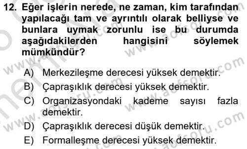 Bina ve Site Yöneticiliği Dersi 2024 - 2025 Yılı (Vize) Ara Sınav Soruları 12. Soru