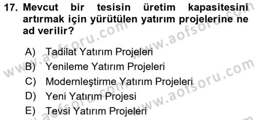 Bina ve Site Yöneticiliği Dersi 2024 - 2025 Yılı (Vize) Ara Sınav Soruları 17. Soru