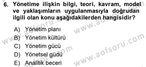 Bina ve Site Yöneticiliği Dersi 2024 - 2025 Yılı (Vize) Ara Sınav Soruları 6. Soru