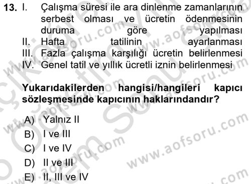 Bina ve Site Yöneticiliği Dersi 2024 - 2025 Yılı (Final) Dönem Sonu Sınav Soruları 13. Soru