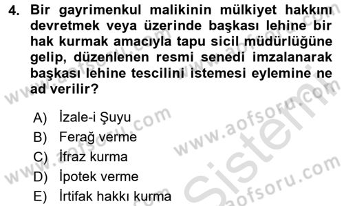 Bina ve Site Yöneticiliği Dersi 2024 - 2025 Yılı (Final) Dönem Sonu Sınav Soruları 4. Soru