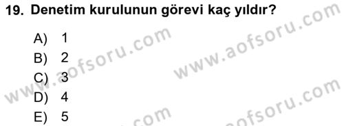 Bina ve Site Yöneticiliği Dersi 2024 - 2025 Yılı Yaz Okulu Sınav Soruları 19. Soru