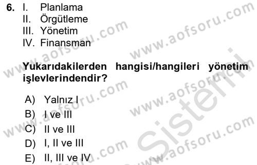 Bina ve Site Yöneticiliği Dersi 2024 - 2025 Yılı Yaz Okulu Sınav Soruları 6. Soru
