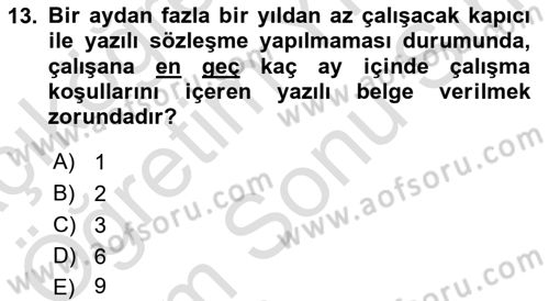 Bina ve Site Yöneticiliği Dersi 2025 - 2026 Yılı (Final) Dönem Sonu Sınav Soruları 13. Soru