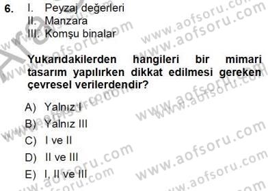 Bina ve Yapım Bilgisi Dersi 2012 - 2013 Yılı (Vize) Ara Sınav Soruları 6. Soru