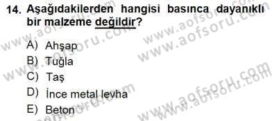 Bina ve Yapım Bilgisi Dersi 2012 - 2013 Yılı (Final) Dönem Sonu Sınav Soruları 14. Soru
