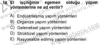 Bina ve Yapım Bilgisi Dersi 2012 - 2013 Yılı (Final) Dönem Sonu Sınav Soruları 18. Soru