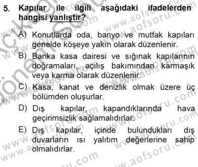 Bina ve Yapım Bilgisi Dersi 2012 - 2013 Yılı (Final) Dönem Sonu Sınav Soruları 5. Soru