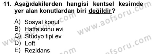Bina ve Yapım Bilgisi Dersi 2013 - 2014 Yılı (Vize) Ara Sınav Soruları 11. Soru