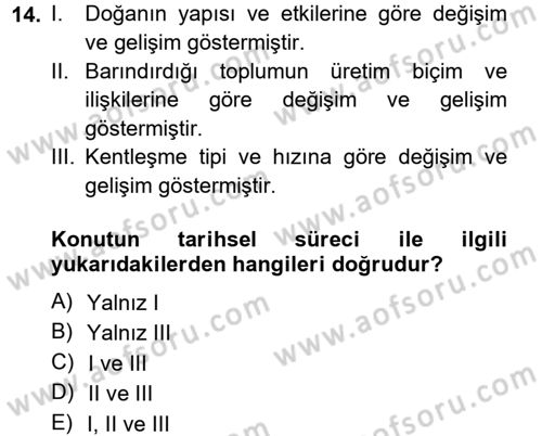 Bina ve Yapım Bilgisi Dersi 2013 - 2014 Yılı (Vize) Ara Sınav Soruları 14. Soru