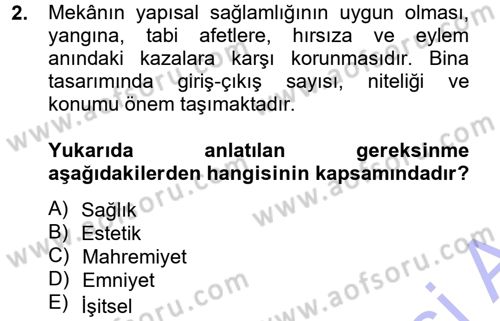 Bina ve Yapım Bilgisi Dersi 2013 - 2014 Yılı (Vize) Ara Sınav Soruları 2. Soru