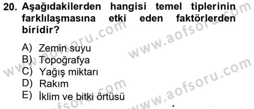 Bina ve Yapım Bilgisi Dersi 2013 - 2014 Yılı (Vize) Ara Sınav Soruları 20. Soru