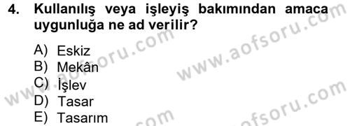 Bina ve Yapım Bilgisi Dersi Ara Sınavı Deneme Sınav Soruları 4. Soru