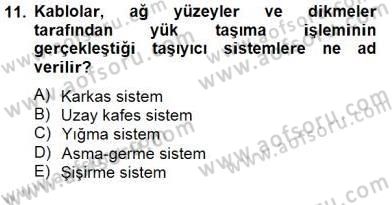 Bina ve Yapım Bilgisi Dersi 2013 - 2014 Yılı (Final) Dönem Sonu Sınav Soruları 11. Soru